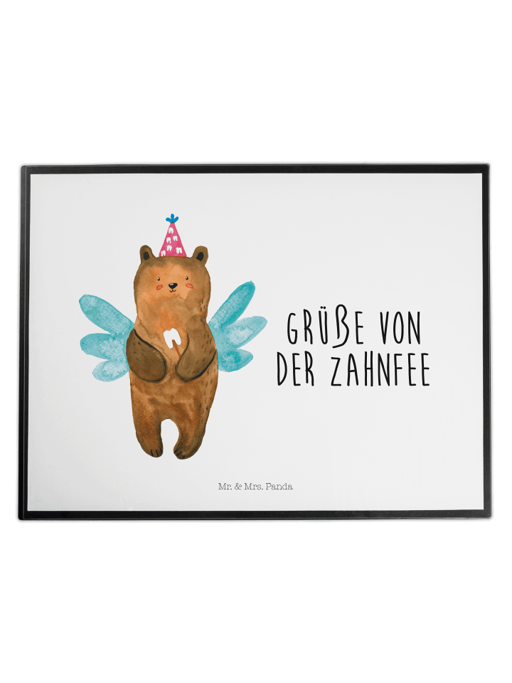 Schreibauflage Bär Zahnfee mit Spruch in Weiß
