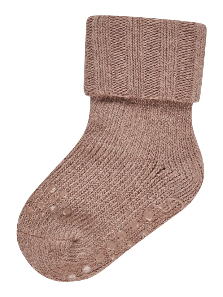 ABS Krabbelsocken Wolle in taupe