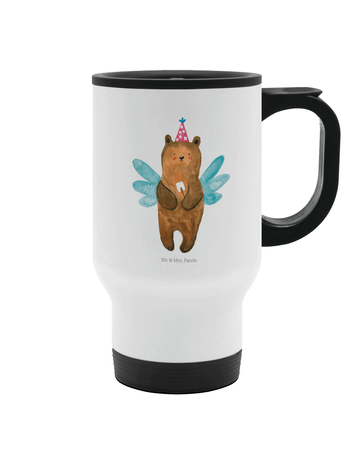 Thermobecher To Go Bär Zahnfee ohne Spruch in Weiß