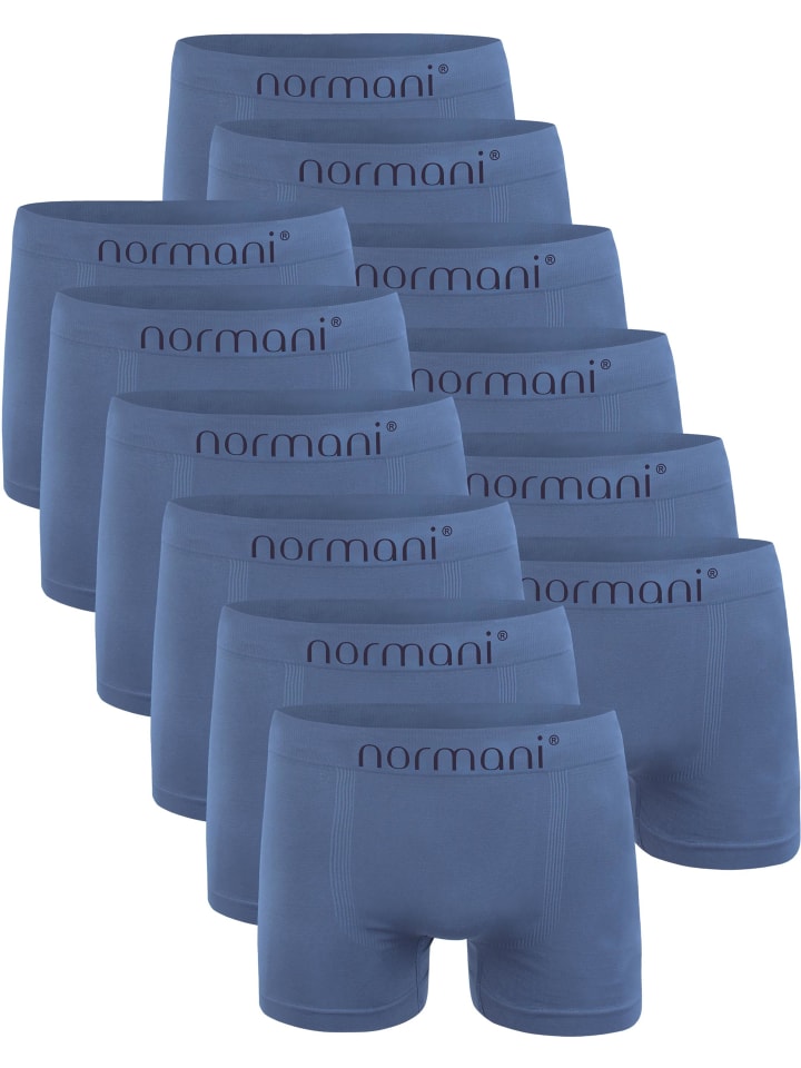 12 Stück Mikrofaser-Boxershorts für Herren in Blau/Hellblau