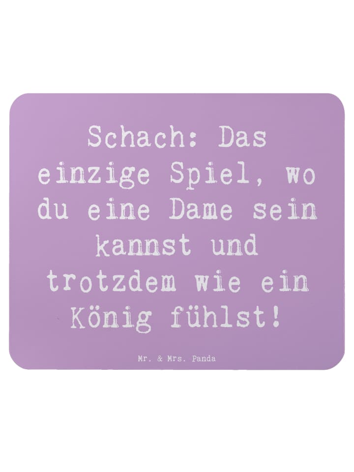 Mauspad Spruch Schach Dame und König mit Spruch in Lavendeltraum