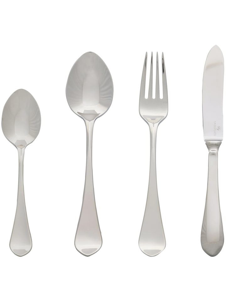 Dinner Besteck Set Curved 4-teilig in silber