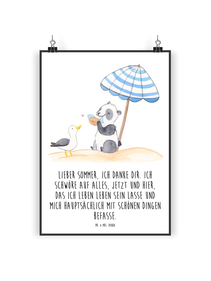 Plakat Lieber Sommer mit Spruch in Weiß