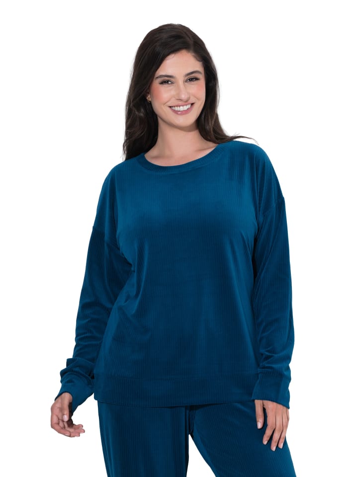 Loungewear Oberteil in dunkles petrol