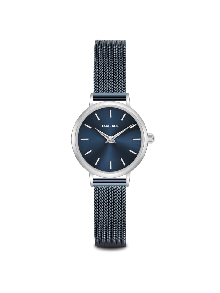 Uhr aus Edelstahl in blau
