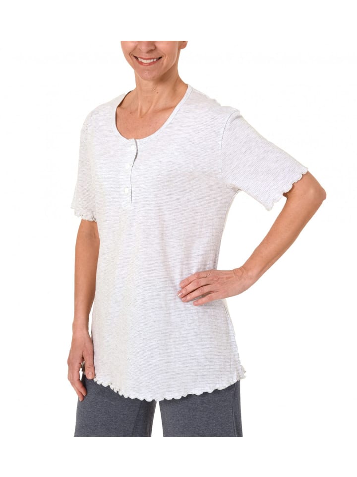 Shirt Oberteil kurzarm Mix & Match Streifendress - 17584 in Grau