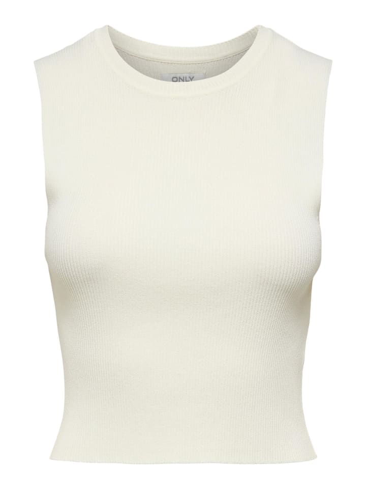 Geripptes Kurzes Crop Top ONLMAJLI in Weiß