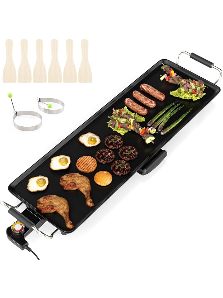 70cm elektrische Grillplatte 1800W in Schwarz