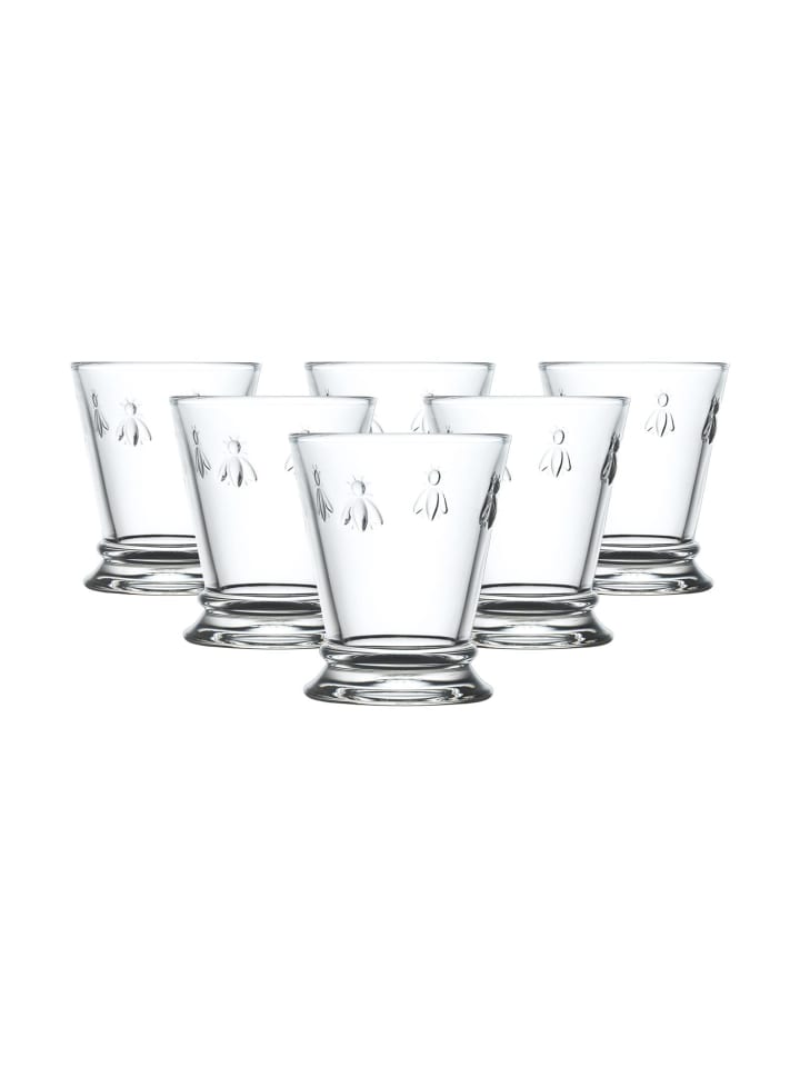 6er Set Wassergläser Biene Abeille in Transparent 185 ml