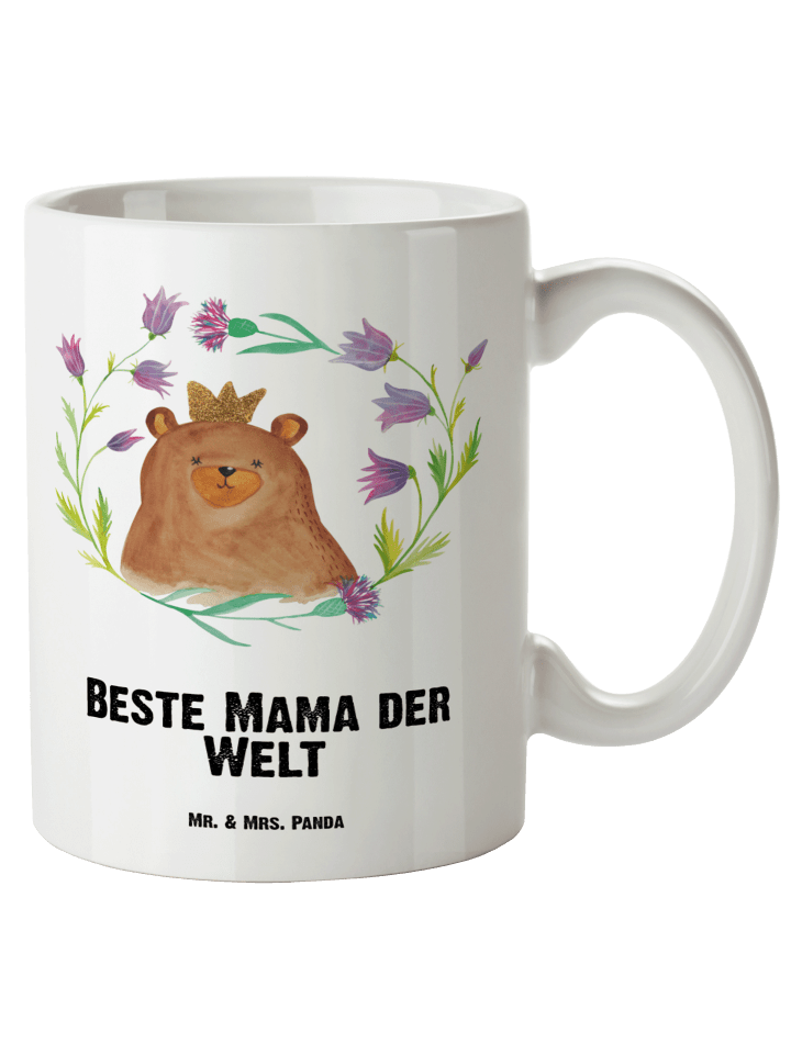 Kaffeetasse Bär Königin mit Spruch in Weiß