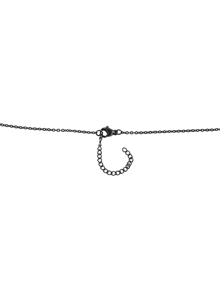 Unisex Halskette aus Edelstahl 43+5 in schwarz
