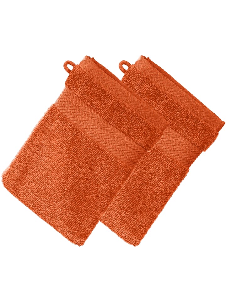 Frottier Waschhandschuh 2er-Pack Friedrichshafen in orange