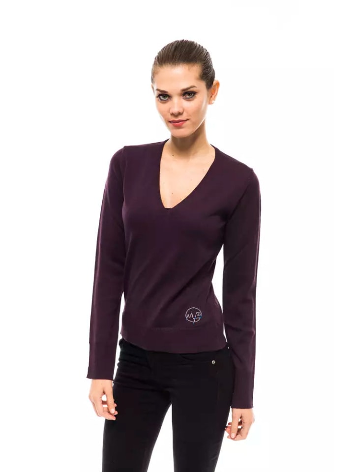 Lila Wolle Damen Pullover