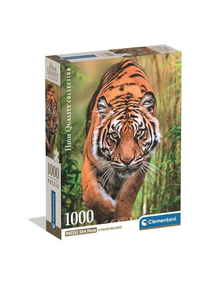 Tiger Hunter's Path 1000-teiliges Compact-Puzzle Clementoni