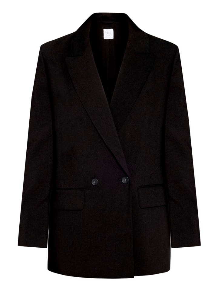 Longblazer mit Reverskragen in Schwarz