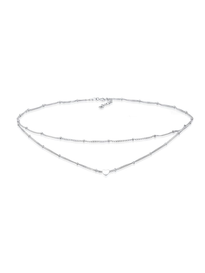 Halskette 925 Sterling Silber Herz in Silber