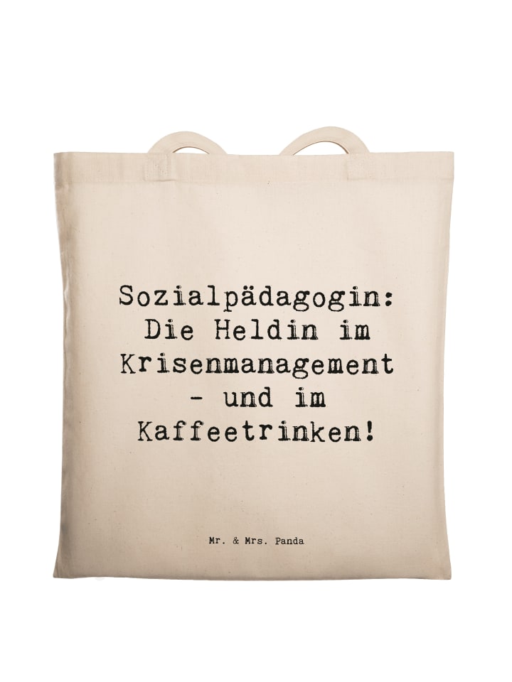 Shopping Tasche Spruch Sozialpädagogin mit Spruch in Creme