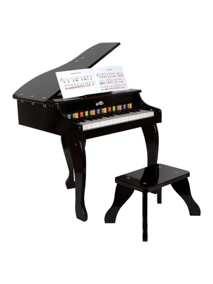 Klavier Kinderflügel mit Sitzhocker in black