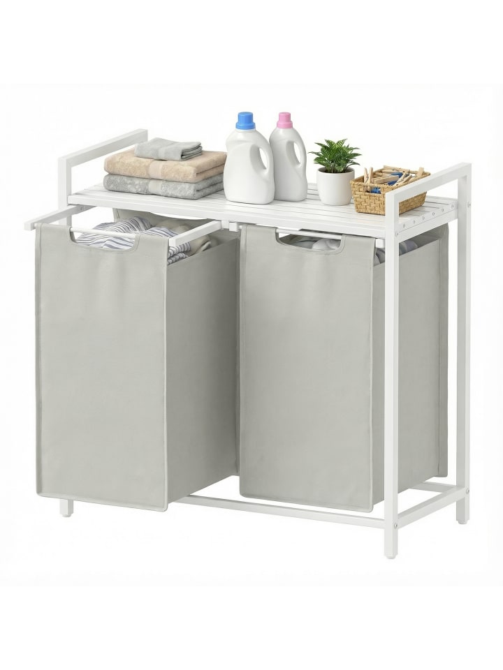 Wäschesammler Brenta in Weiß - (B)33 x (H)72 x (T)73 cm