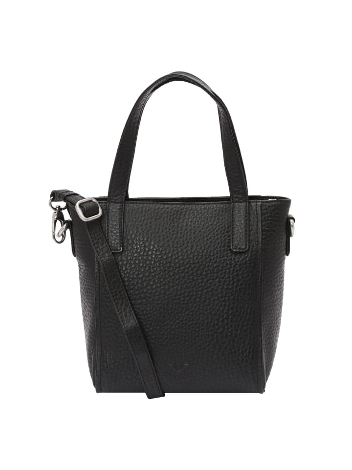 Hirsch Verona Schultertasche Leder 19.5 cm schwarz