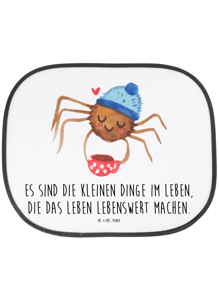 Auto Hitzeschutz Spinne Agathe Kaffee mit Spruch in Weiß