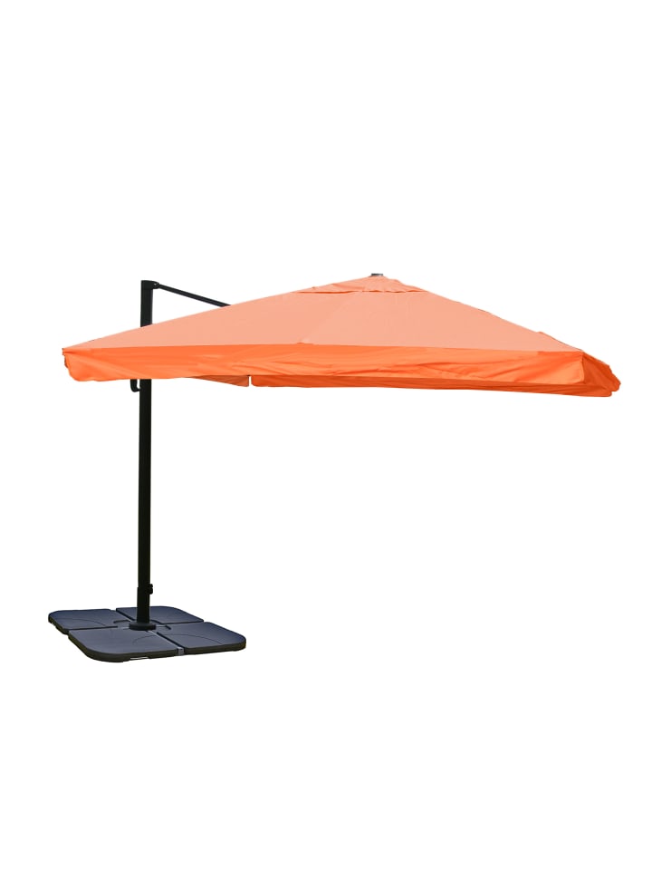 Ampelschirm A96, Flap, terracotta mit Ständer