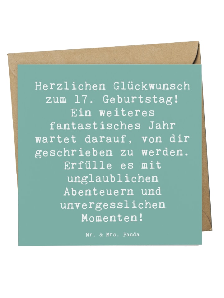 Doppelkarte Spruch 17. Geburtstag Abenteuer mit... in Meeresbrise