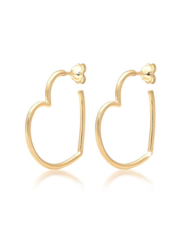Ohrringe 925 Sterling Silber Herz in Gold