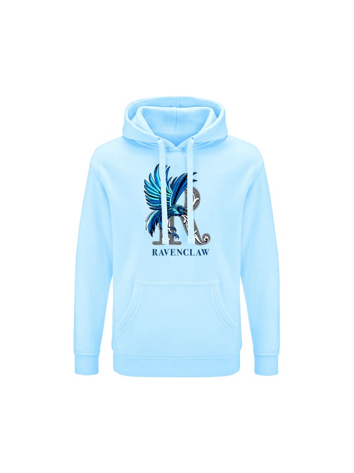 Damen Hoodie Kapuzenpullover Ravenclaw 005 Harry Potter Hellblau in Hellblau
