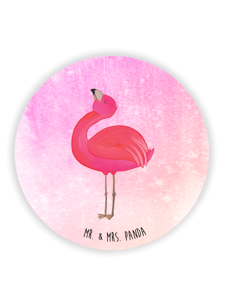 Kühlschrankmagnet Flamingo Stolz ohne Spruch in Aquarell Pink