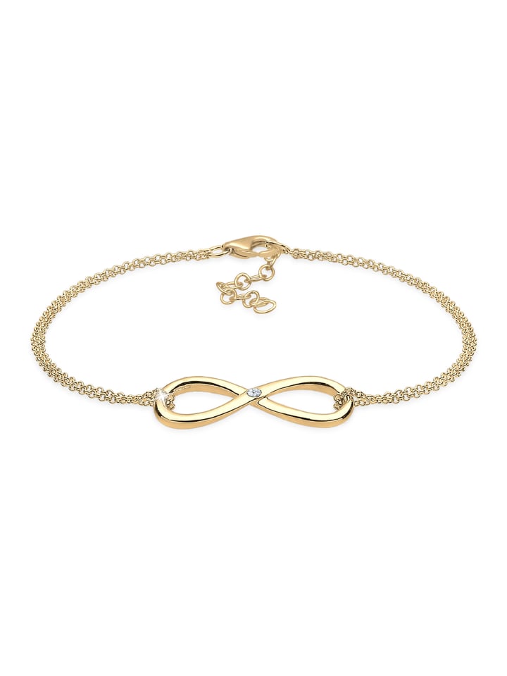 Armband 925 Sterling Silber Infinity in Gold
