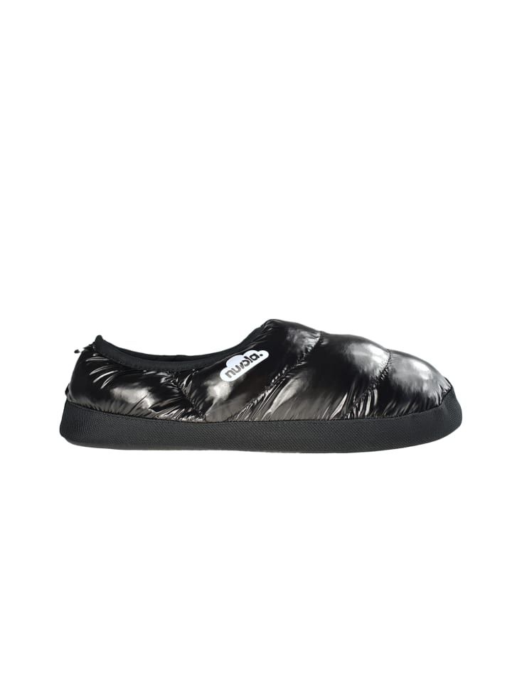 Hausschuhe "Classic Metallic" in Glänzend Schwarz