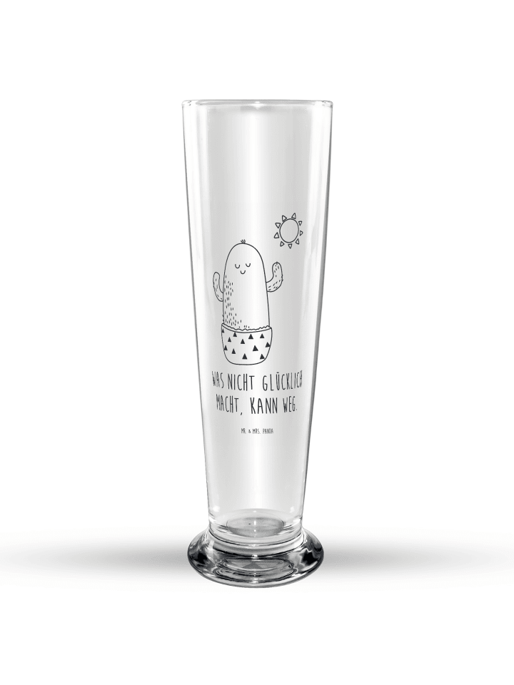 Bierglas Kaktus Sonne mit Spruch in Transparent