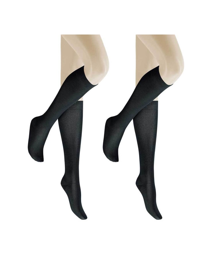 Kniestrümpfe Only 2-Pack wärmend in Black