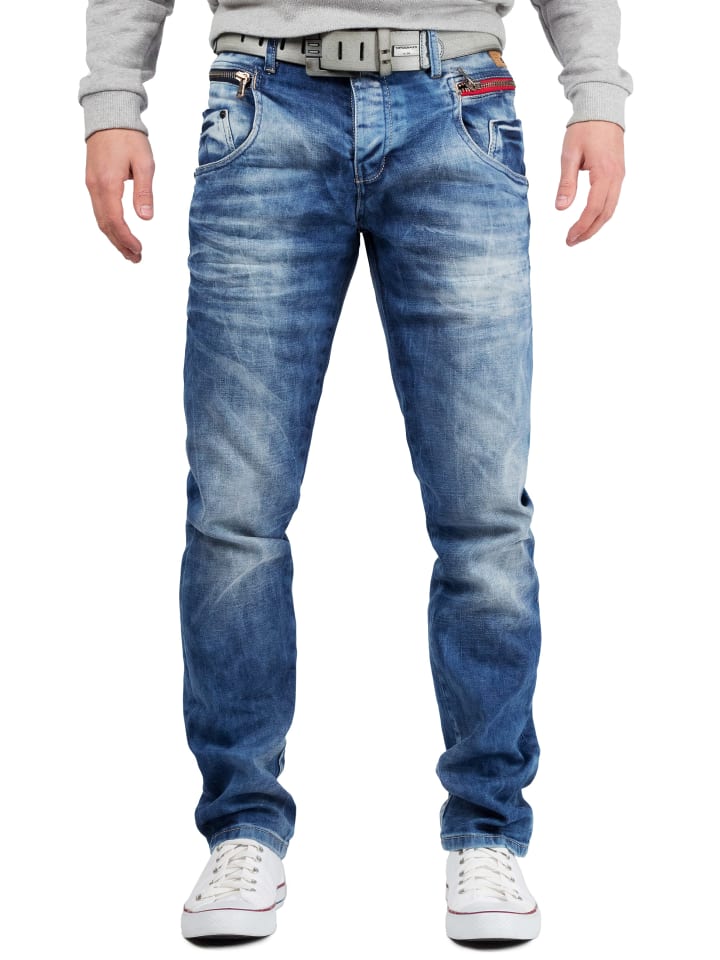 Herren Slim Fit Jeans Stonewashed in Blue