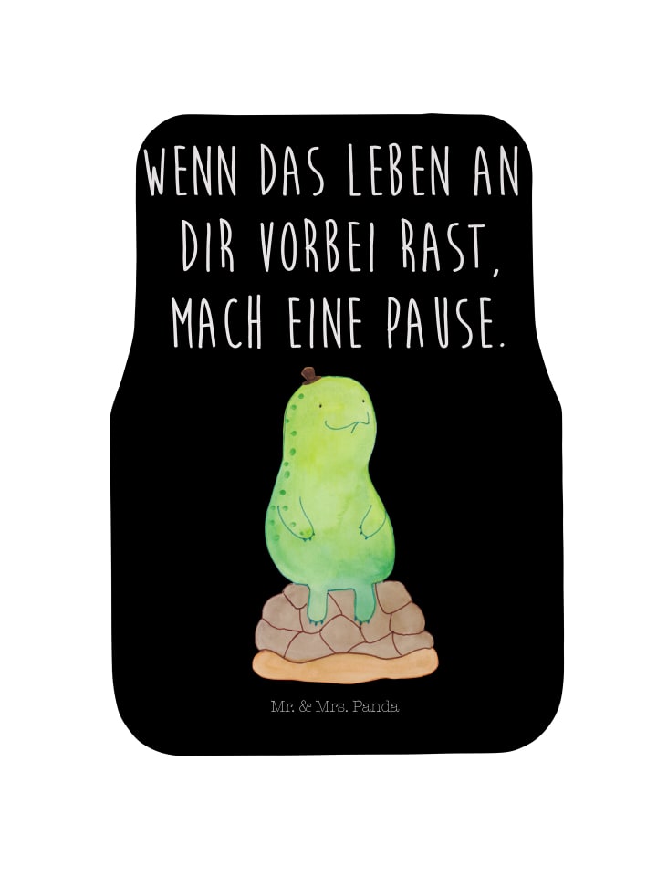 Auto-Fußmatte Schildkröte Pause mit Spruch in Schwarz