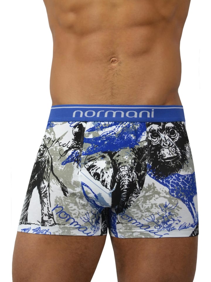 6 Stück Retro Boxershorts aus Baumwolle in Wild Animal