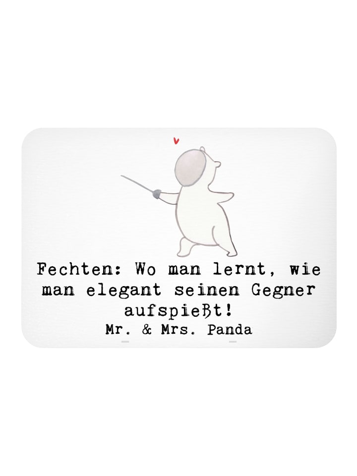 Magnet Fechten Eleganz mit Spruch in Weiß
