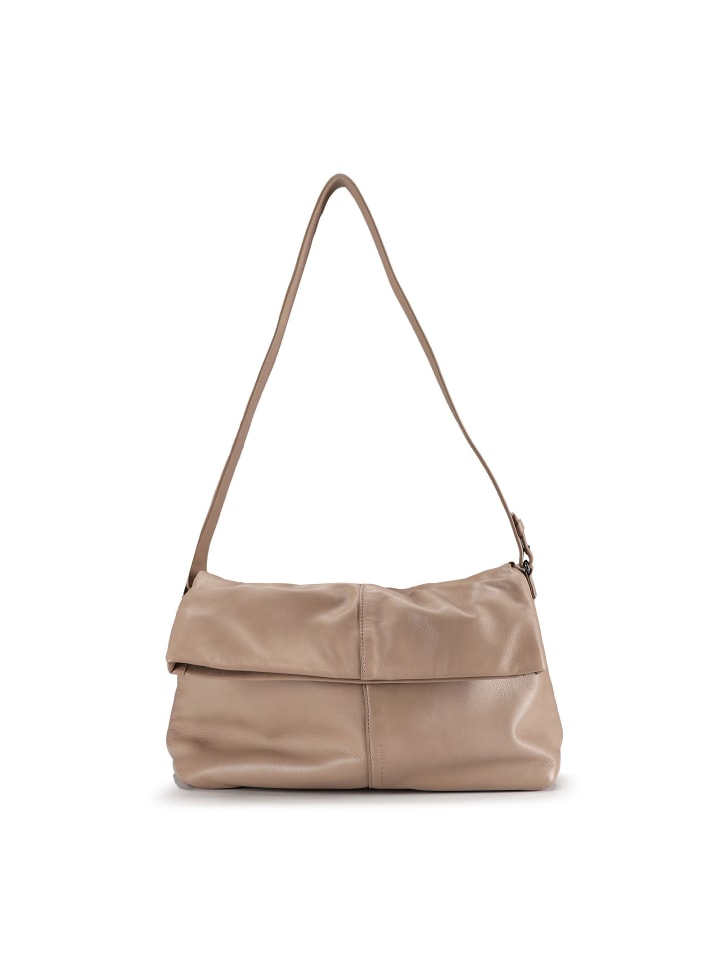 Fiona Schultertasche Leder 33 cm stone