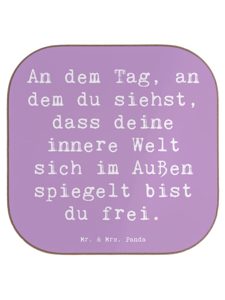 Untersetzer Spruch Selbstreflexion Freiheit mit... in Lavendeltraum