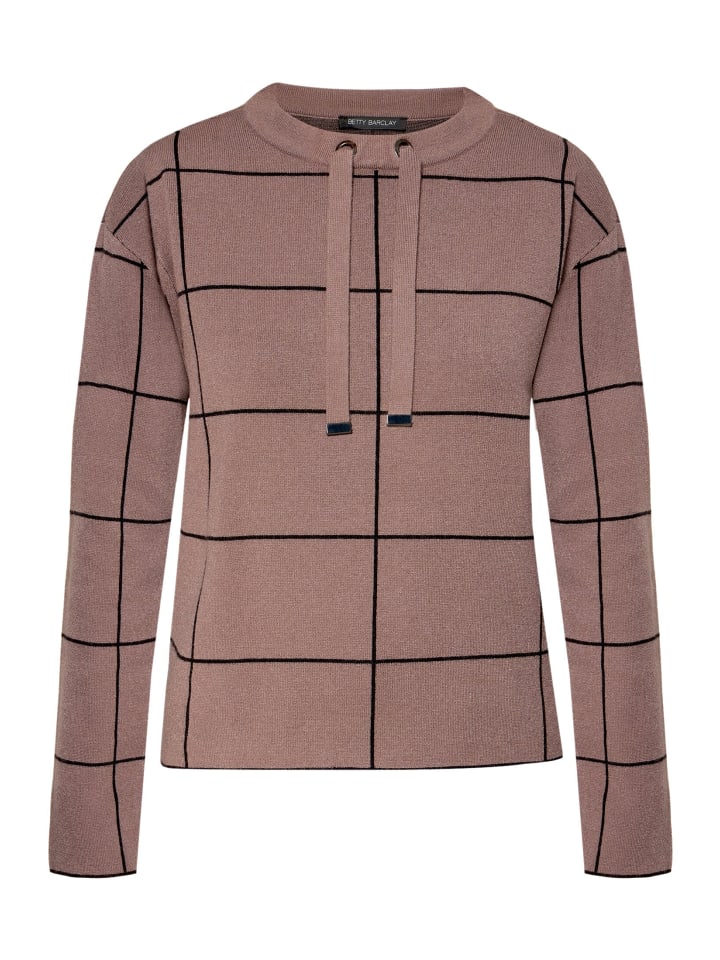 Strickpullover mit Jacquard in Patch Taupe/Black