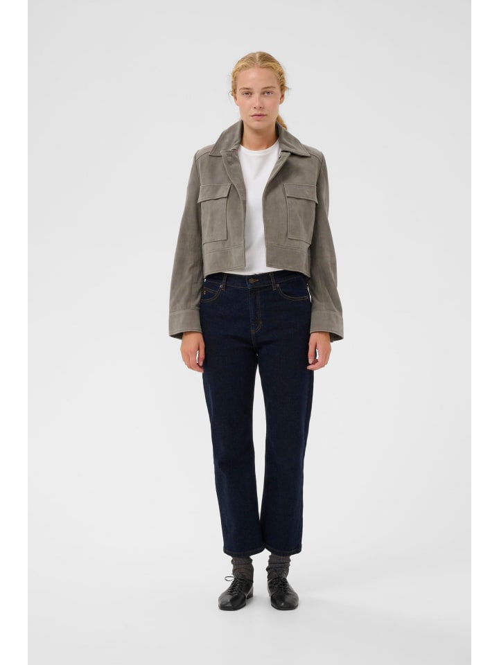 Lederjacke CARNIKAIW Casual fit in Sandy Grey