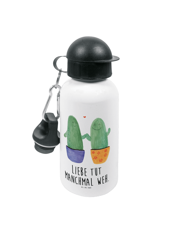 Kindertrinkflasche Kaktus Liebe mit Spruch in Weiß
