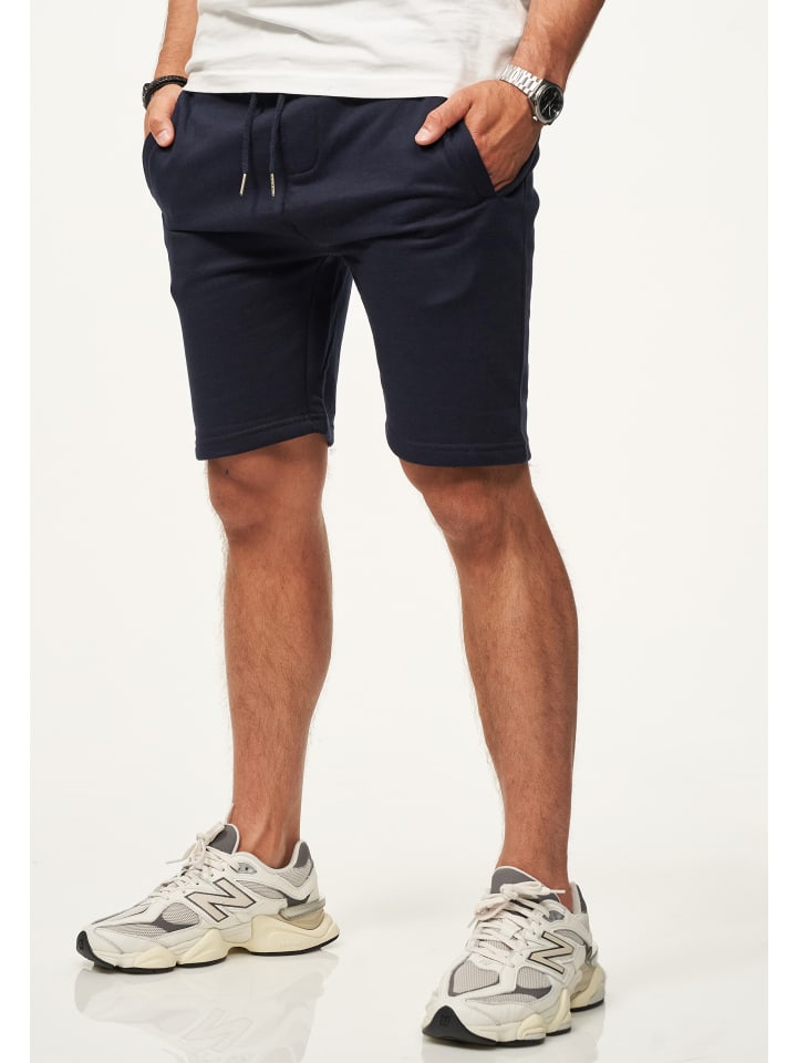 Sweatshorts - mit Gummibund Slim-Fit für Herren in Navy