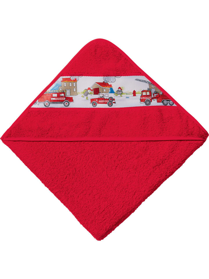 Frottier Kapuzenbadetuch in rot