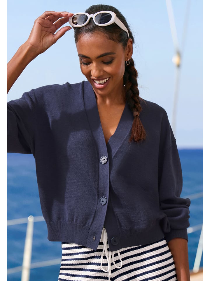 Strickjacke in marine