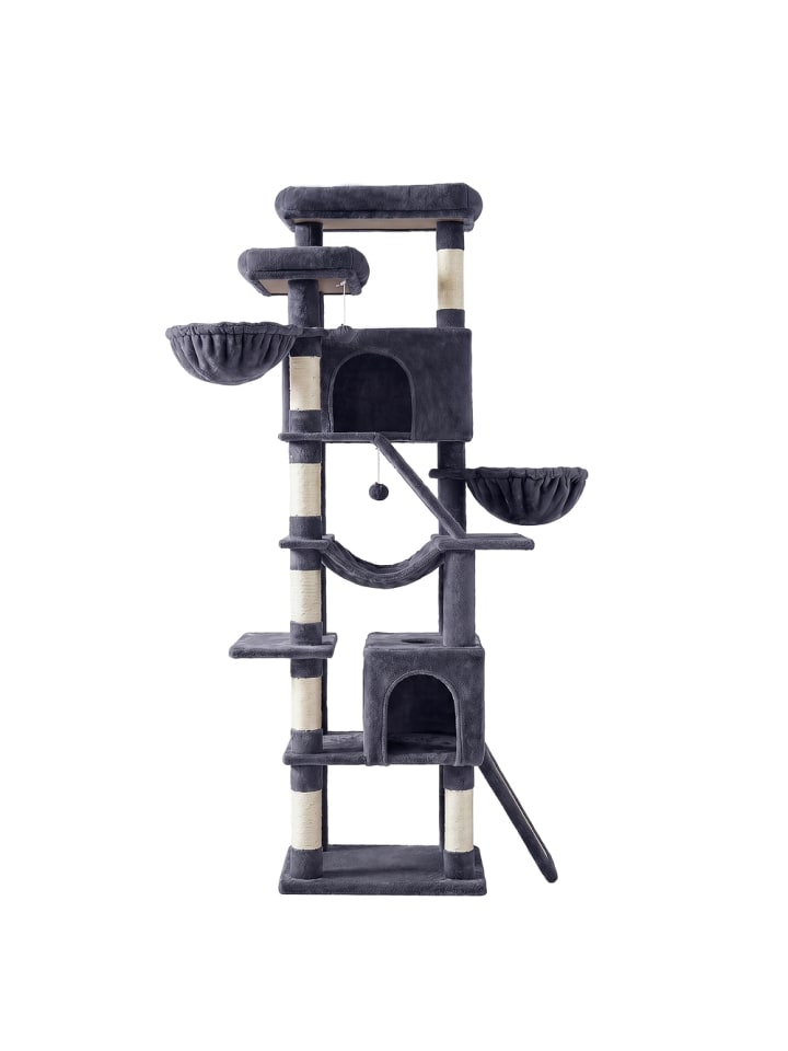 Katzenbaum Clawfy in Dunkelgrau - (B)45 x (H)205 x (T)55 cm