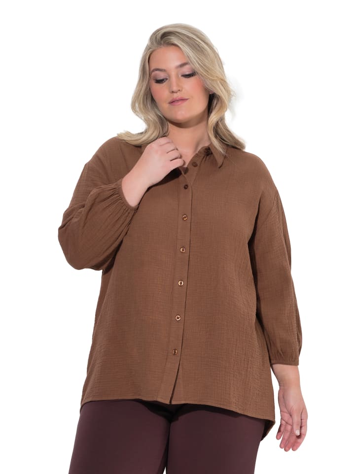 Bluse in cognac braun