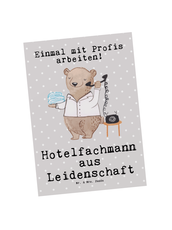 Ansichtskarte Hotelfachmann Leidenschaft mit Sp... in Grau Pastell