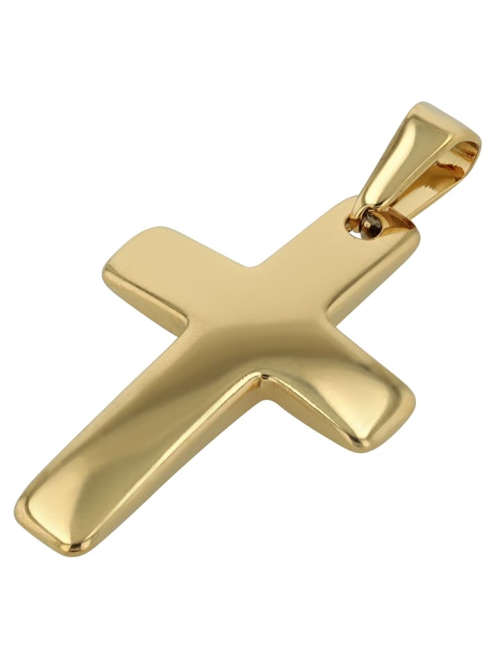 Unisex Anhänger – Kreuz Kreuzanhänger aus Edelstahl in gold